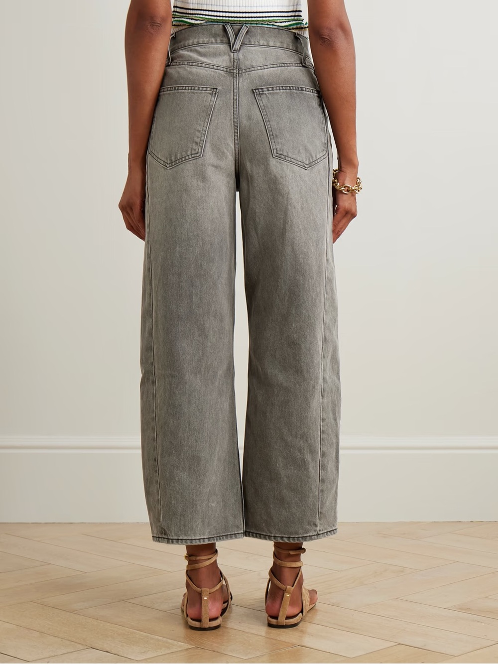 VERONICA BEARD Ryder Saddle Ankle high-rise barrel-leg jeans Gray 28 - Picture 4 of 13